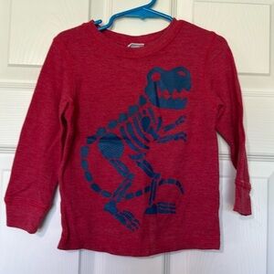 Boys Size 3T Long Sleeve Top red ribbed- EUC. 🩷